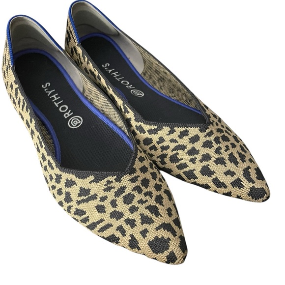 Rothy's Shoes - Rothy’s Leopard Print The Point Comfort Flats Size 13 NWOT Washable